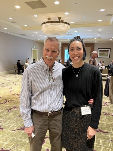 Photo of Akemi Arzouman, D.M.D., and her father, Michael Arzouman, D.D.S., at study club meeting