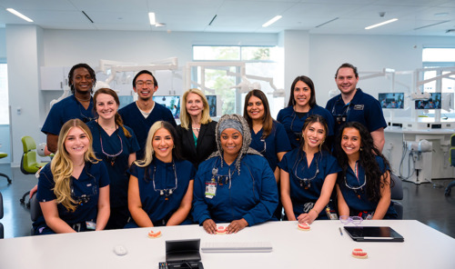 Photo of students in University of Colorado School of Dental Medicine lab