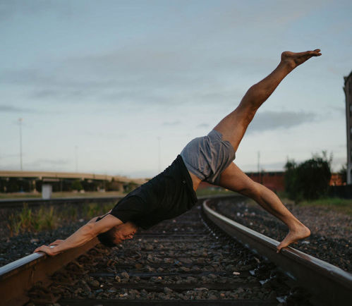 Photo of Dr. Barrera in yoga pose