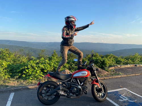 Photo of Dr. Ganter on motorcycle