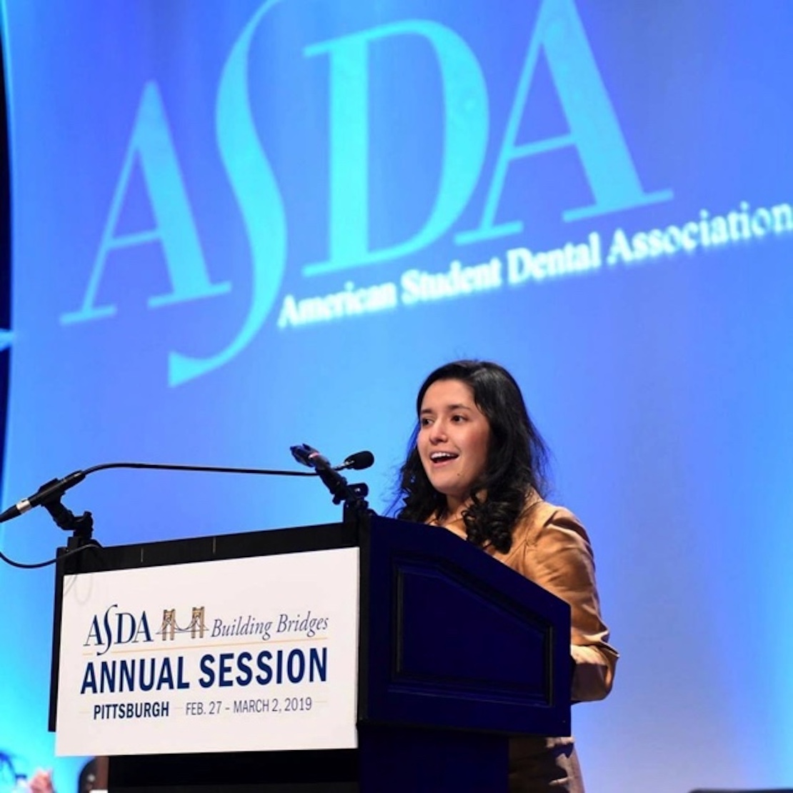 Tanya Sue Maestas, D.D.S. speaks during the ASDA Annual Session 2019 in Pittsburgh.