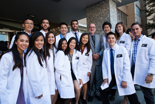 Photo of Dr. Featherstone and dental students